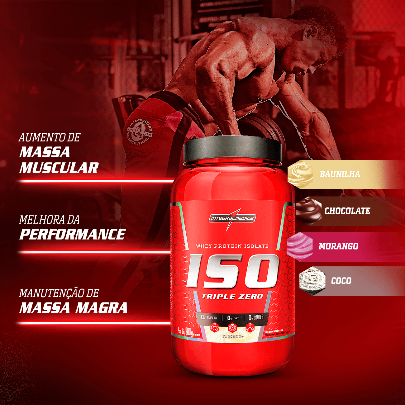 Whey Protein Isolado Morango 900g