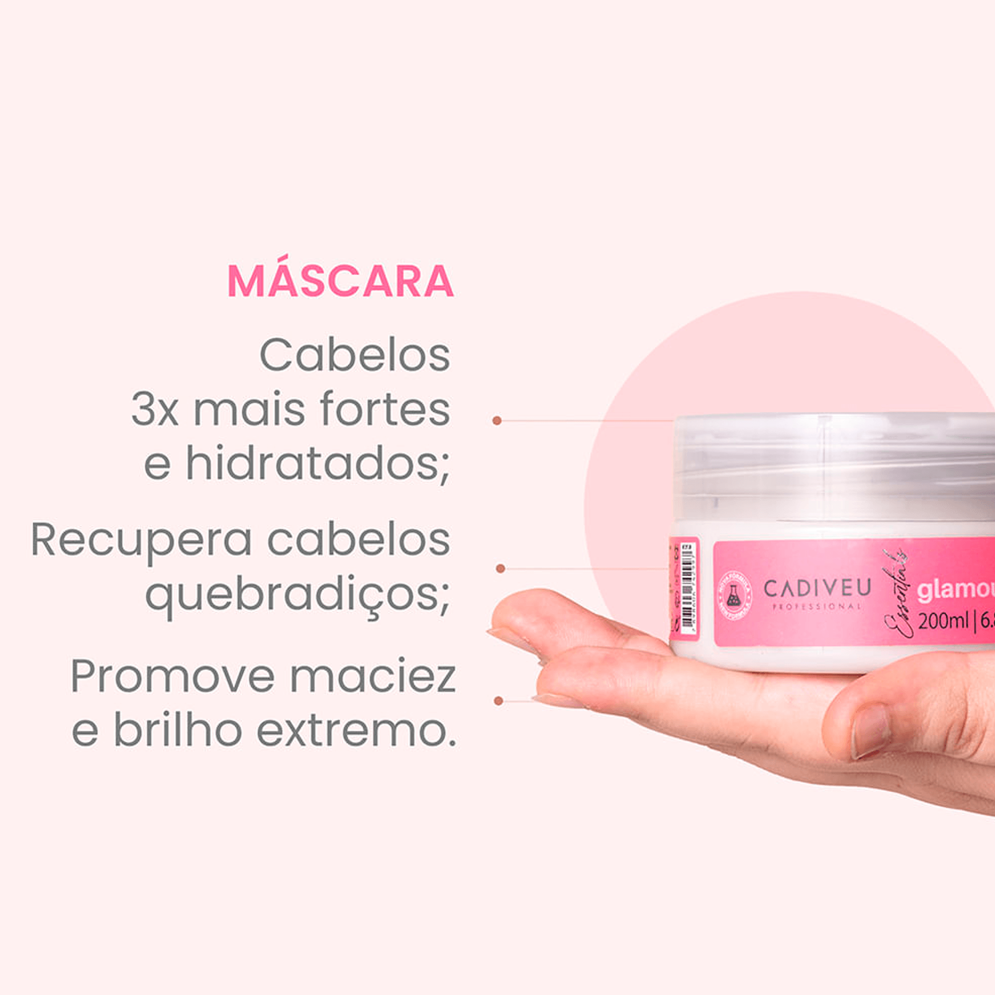 Máscara Condicionante Cadiveu Professional Essentials Glamour 200ml