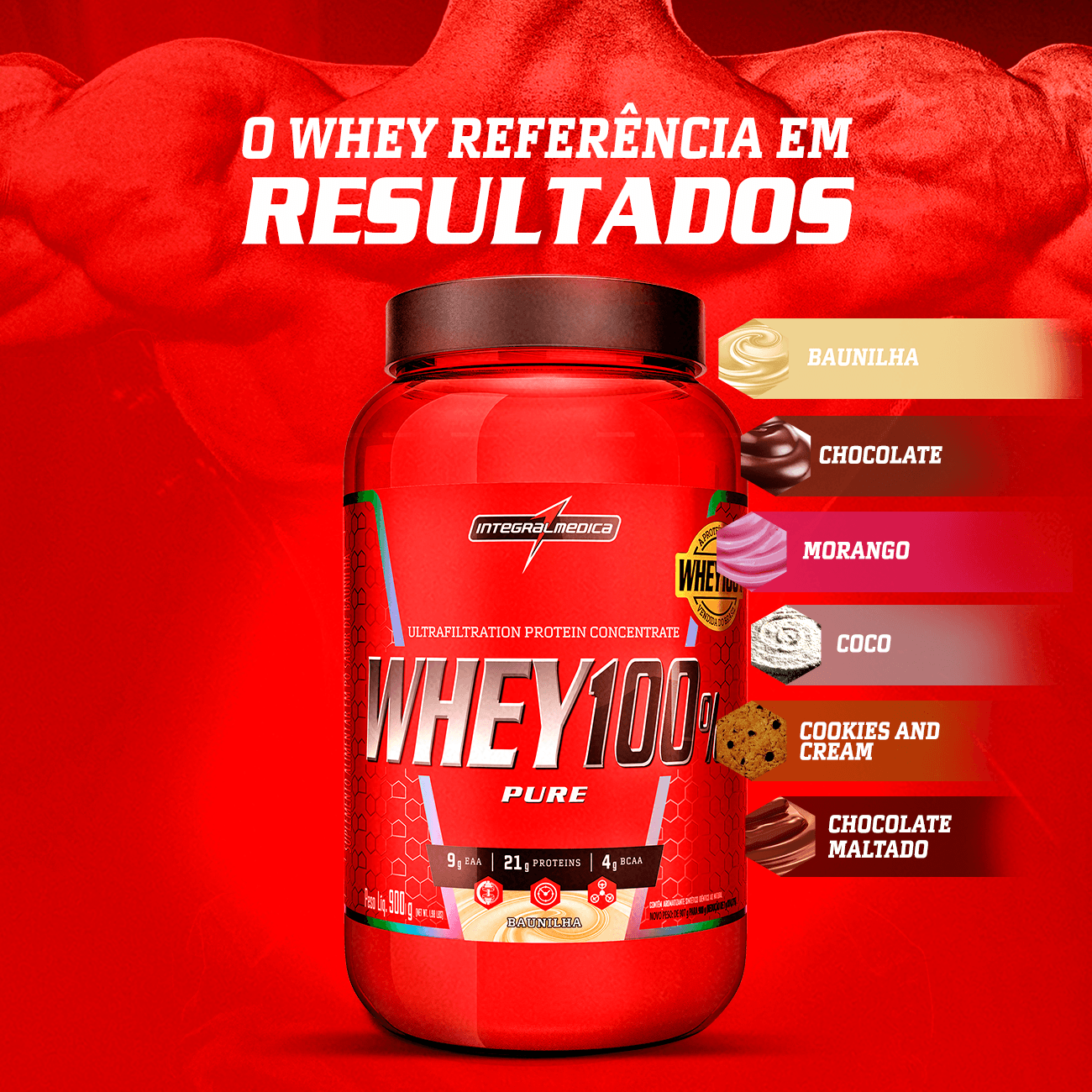 Whey Protein Concentrado Gelato Cookies Pote 900g