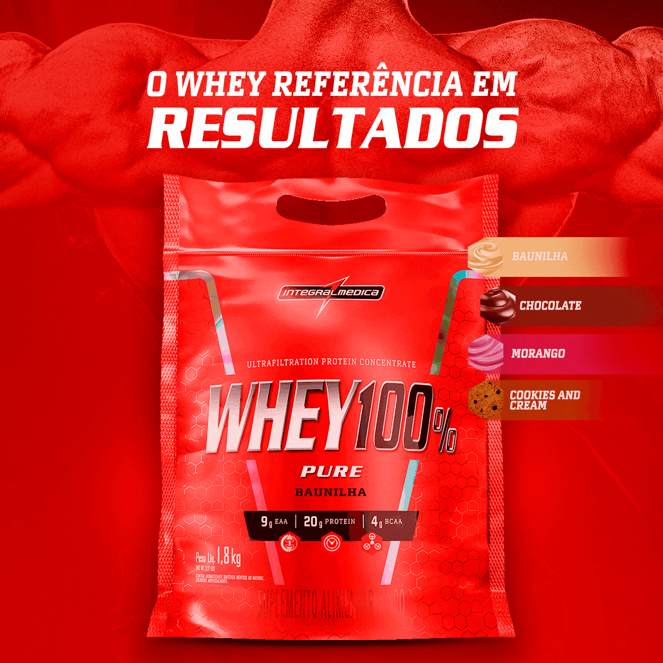 Whey Protein Concentrado Pouch Baunilha 1,8kg