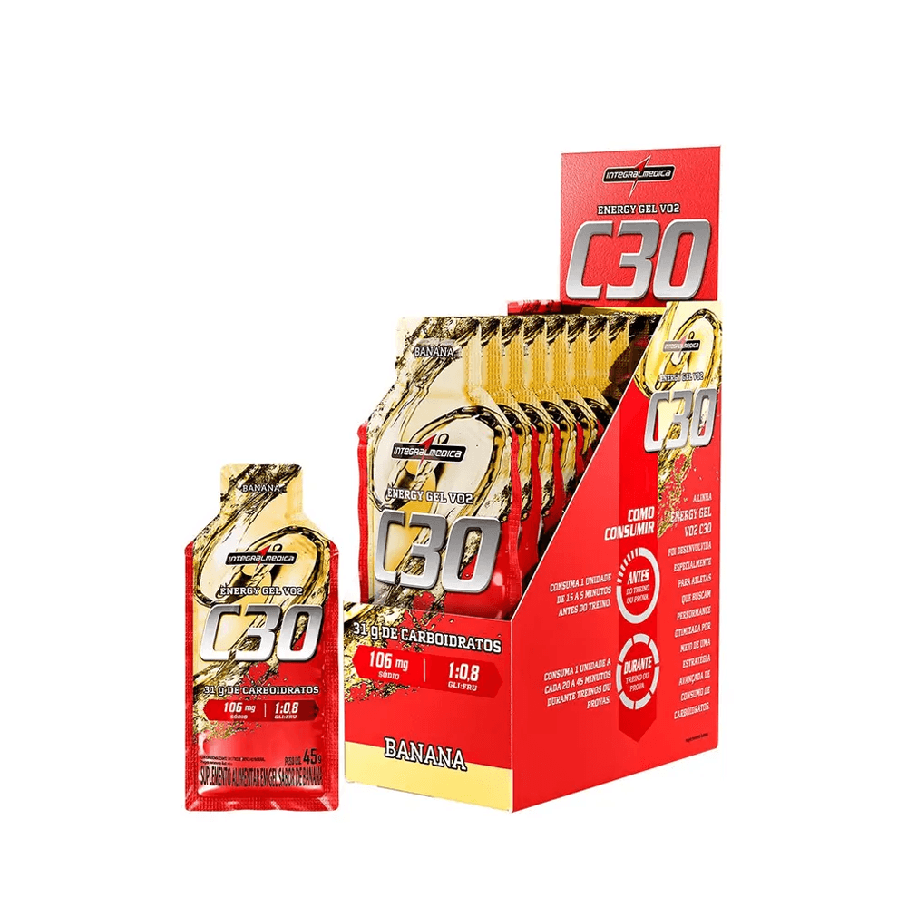 Kit 10 Energy Gel Vo2 C30 Banana Integralmedica