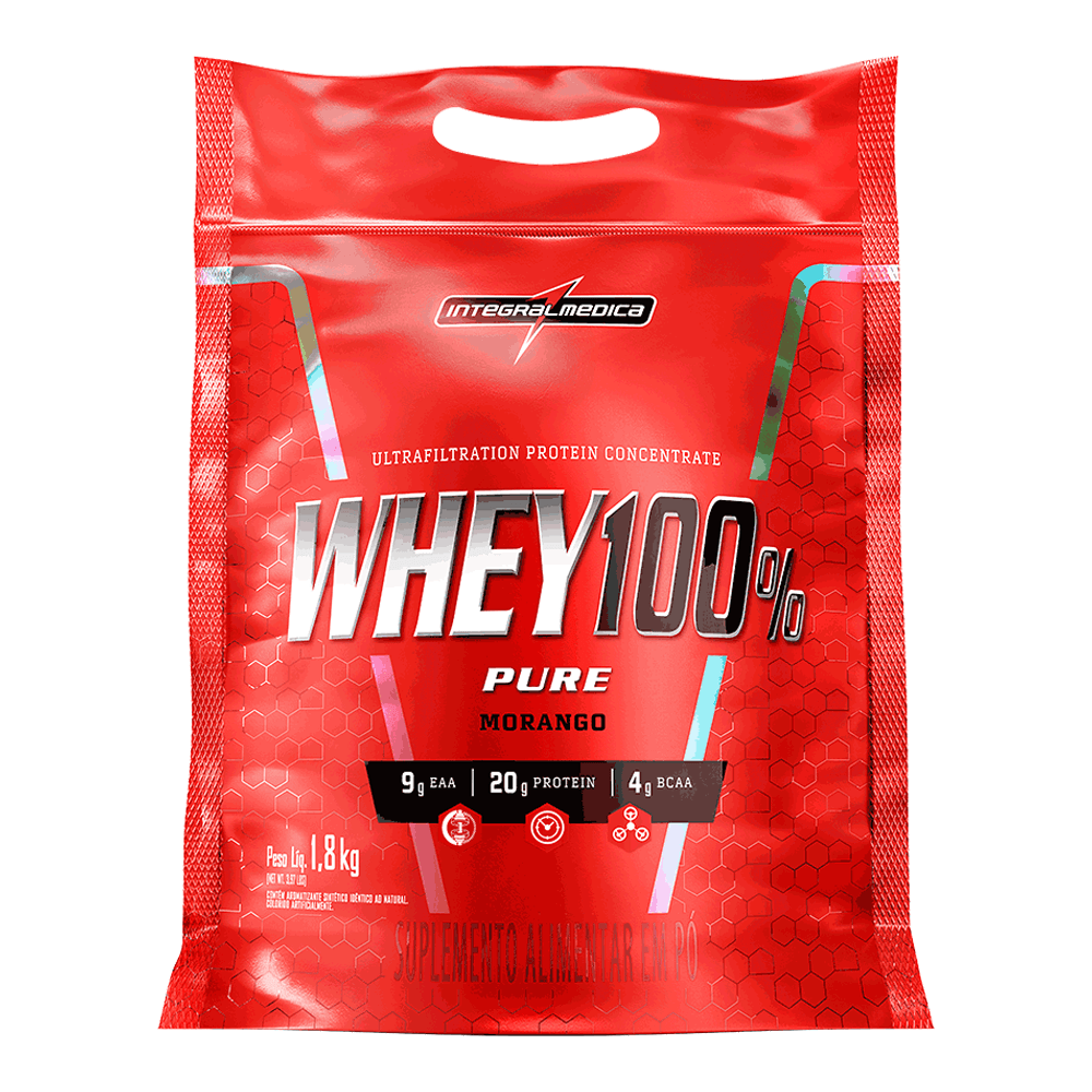 Whey Protein Concentrado Pouch Morango 1,8kg