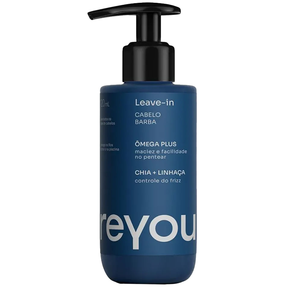 Leave In Ômega Plus Chia + Linhaça Cabelo Barba Reyou 120ml