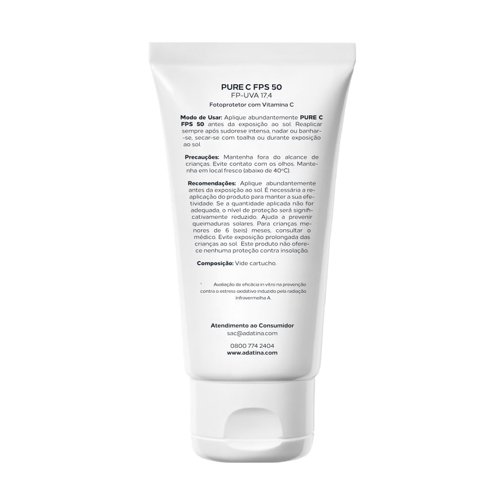 Protetor Solar Clareador com Vitamina C Concentrada Pure C FPS 50 50ml