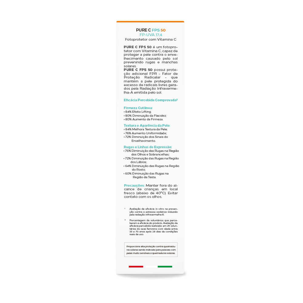 Protetor Solar Clareador com Vitamina C Concentrada Pure C FPS 50 50ml