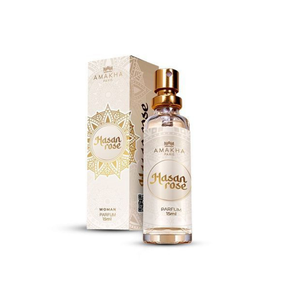 Perfume Árabe Feminino Hasan Rose Parfum Amakha Paris 15ml