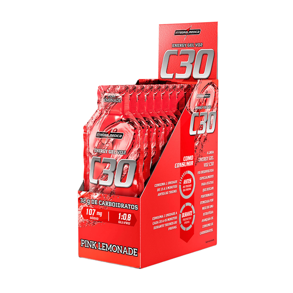 Kit 10 Energy Gel Vo2 C30 Pink Lemonade Integralmedica