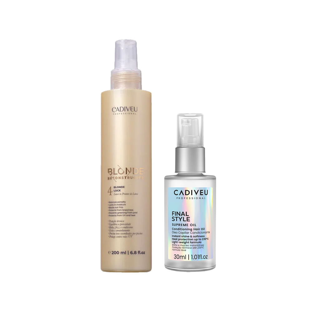 Kit Cadiveu Blonde Reconstructor Keeper Óleo Capilar Final Style Supreme Oil 30ml + Leave-In 200ml