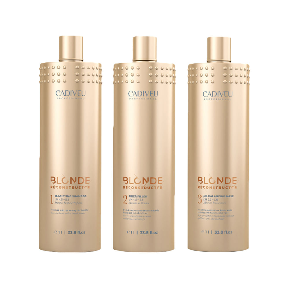 Kit Reconstructor Keeper Shampoo 1000ml + Máscara Proteína 1000ml + Máscara Balanceadora Cadiveu 1000ml
