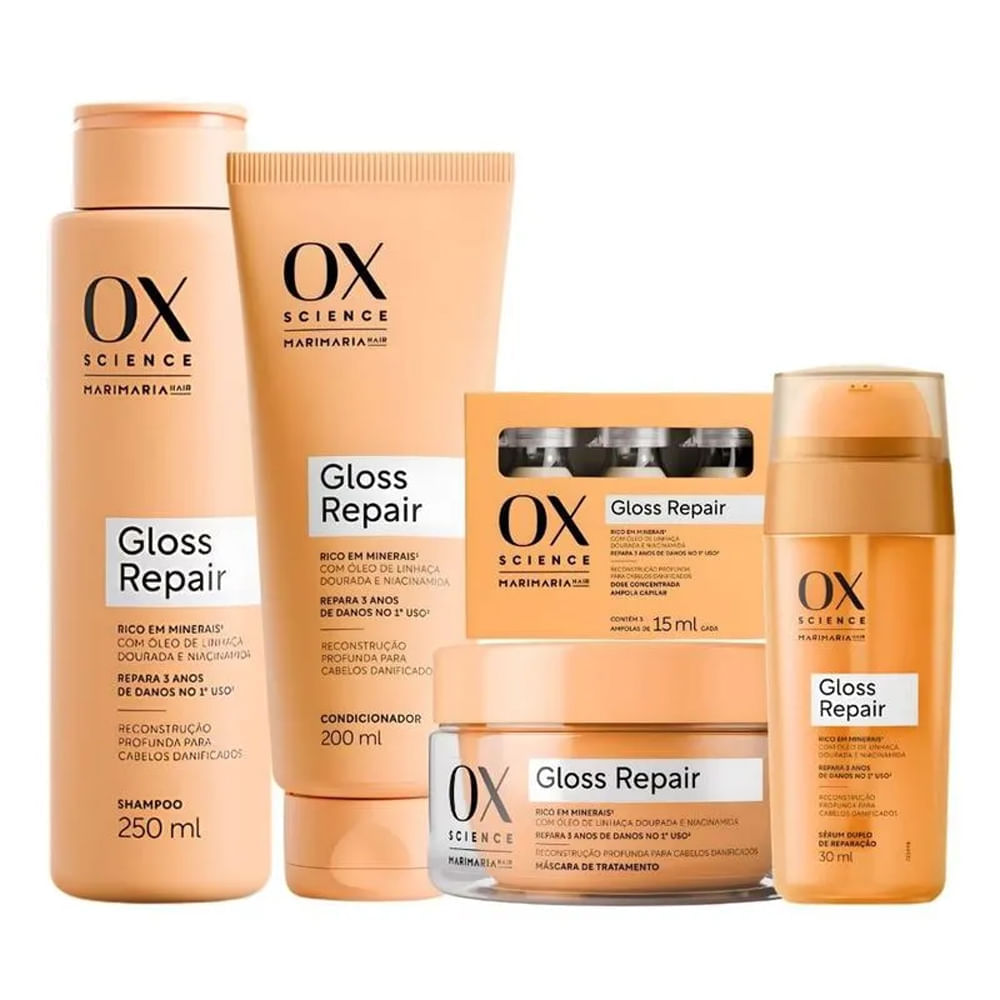 Kit Ox Science Mari Maria Gloss Repair Tratamento Completo