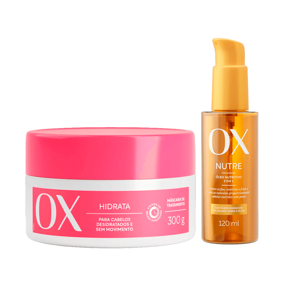 Kit Ox Máscara De Tratamento Hidrata 300g + Óleo Capilar Nutritivo 3 Em 1 120ml