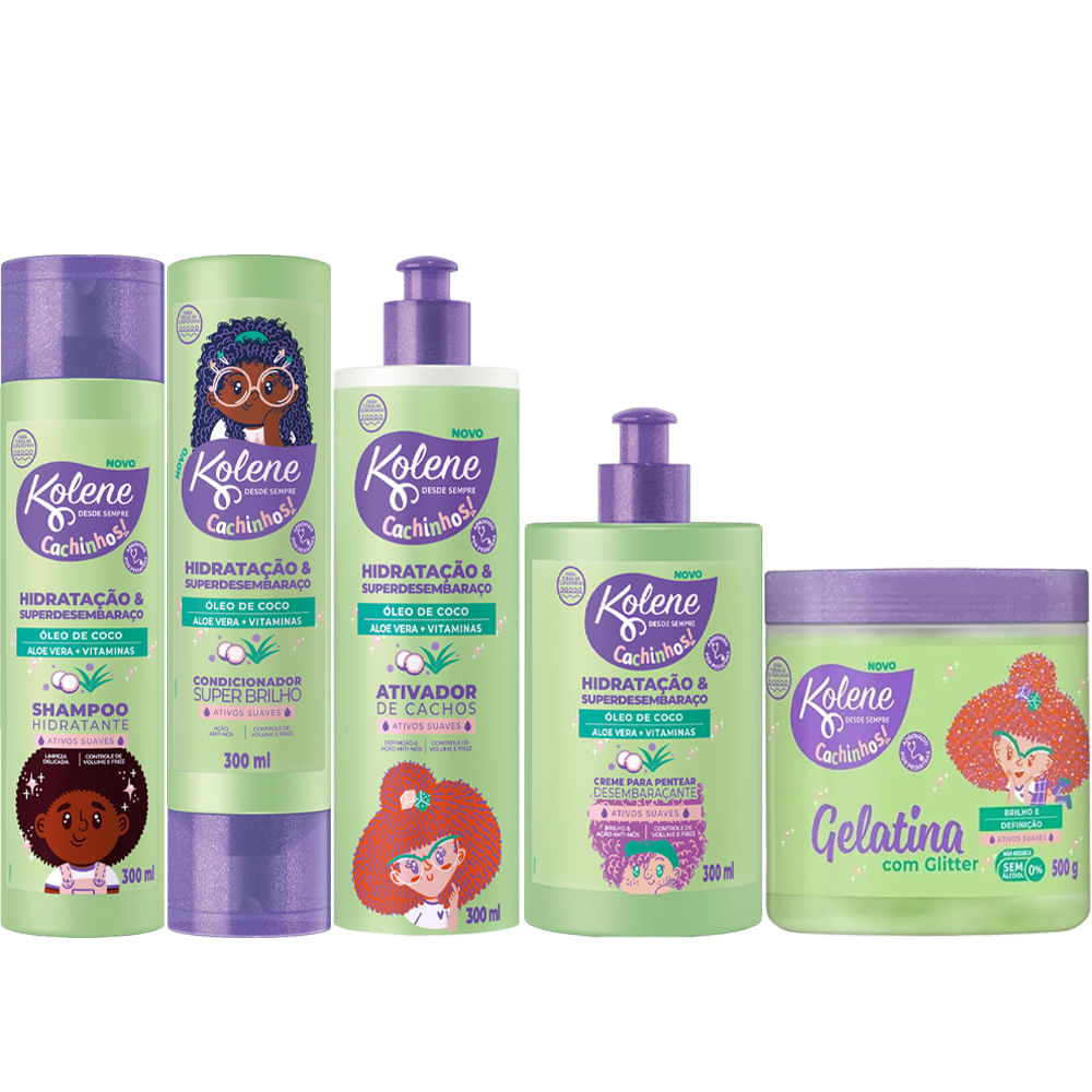 Kit 5 Produtos Completo Kolene Cachinhos