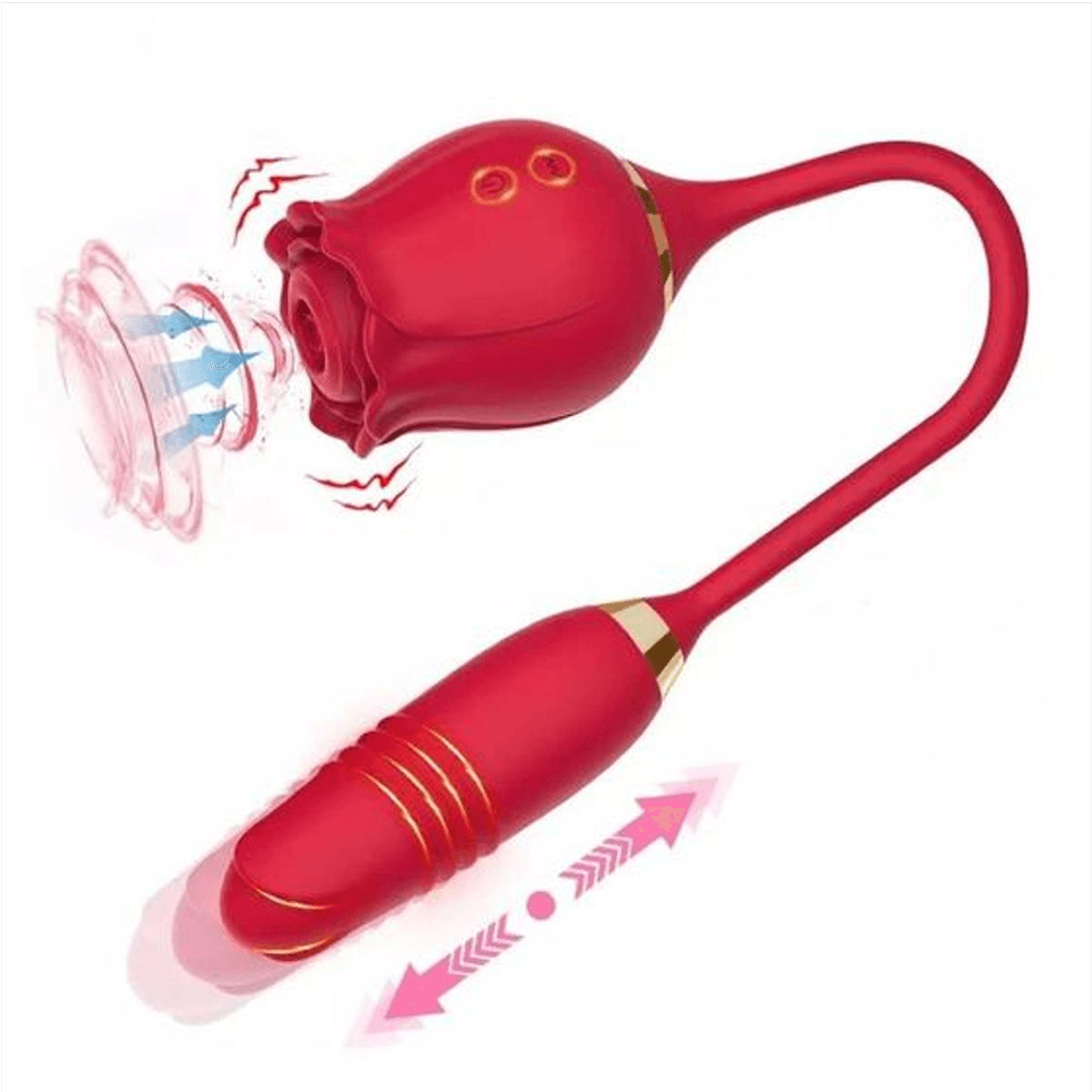 Vibrador Rosa 2x1 Estimulador Vai E Vem E Clitoriano