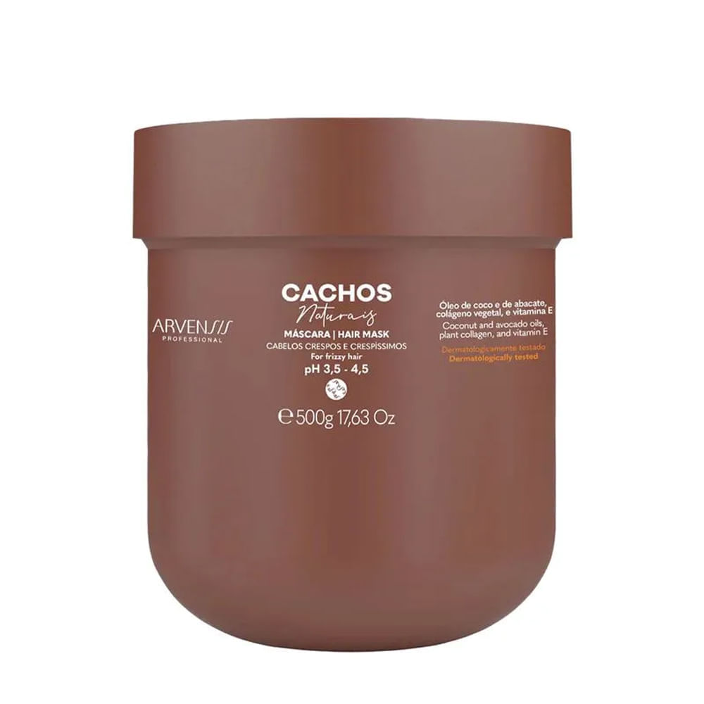 Máscara Capilar Cachos Naturais Crespos e Crespíssimos Arvensis 500g