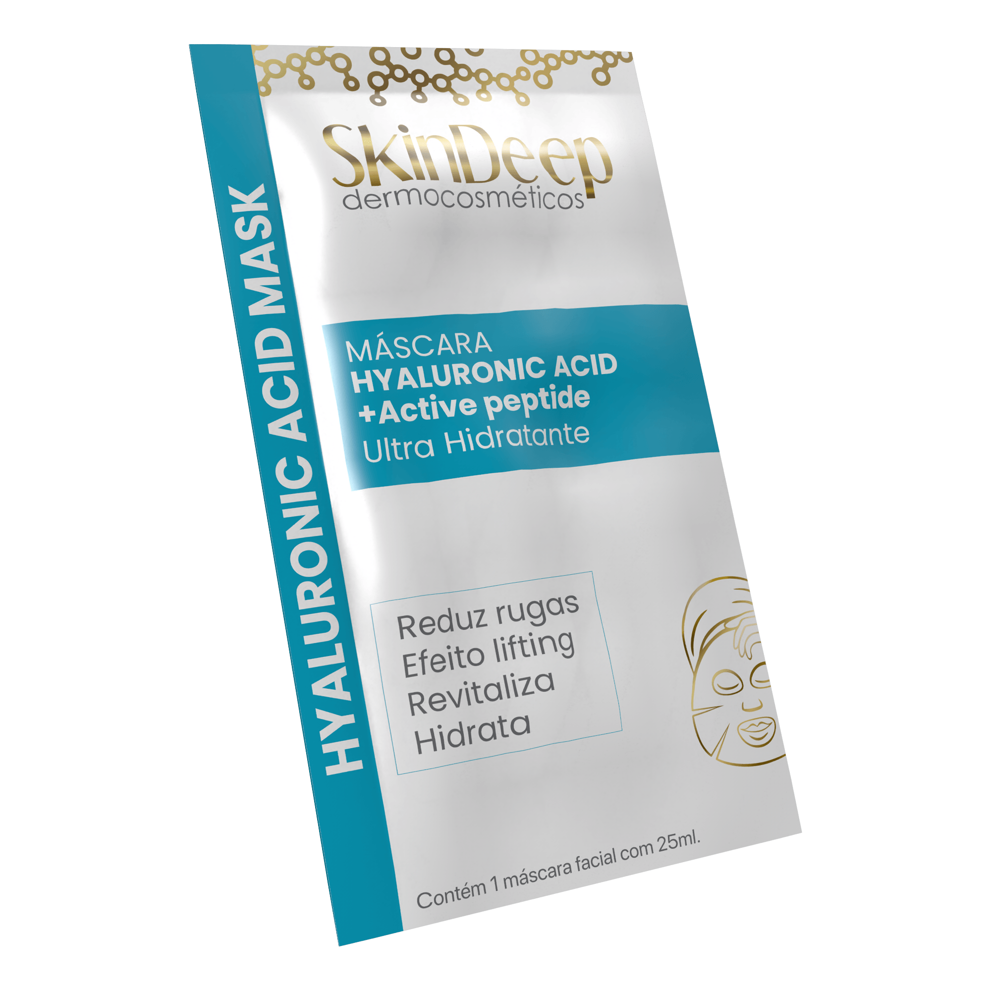 Máscara Facial Hyaluronic Acid Mask SkinDeep 5 unidades 25 ml