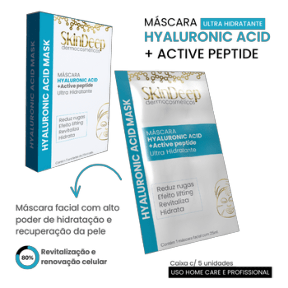 Máscara Facial Hyaluronic Acid Mask SkinDeep 5 unidades 25 ml