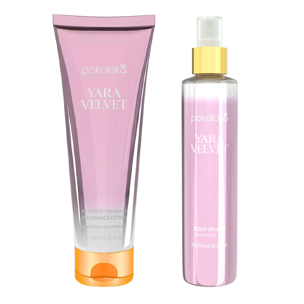 Kit Pokoloka Yara Velvet Feminino Loção Corporal 240ml + Body Splash 250ml
