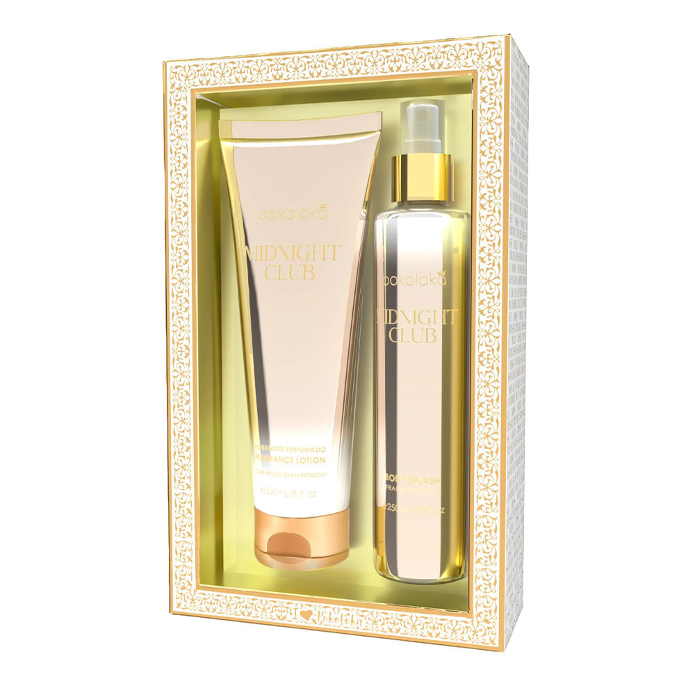 Kit Pokoloka Midnight Club Feminino Body Splash 250ml + Hidratante Corporal 240ml
