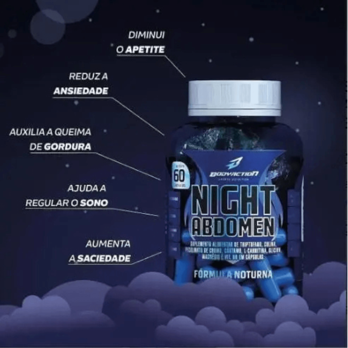 Night Abdomen BodyAction 60 Cápsulas
