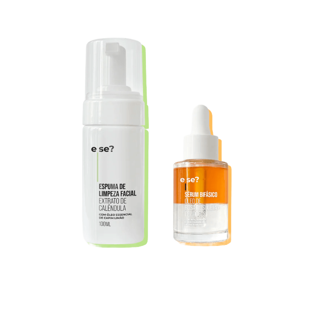 Kit Espuma De Limpeza Facial 100ml + Sérum Bifásico 30ml