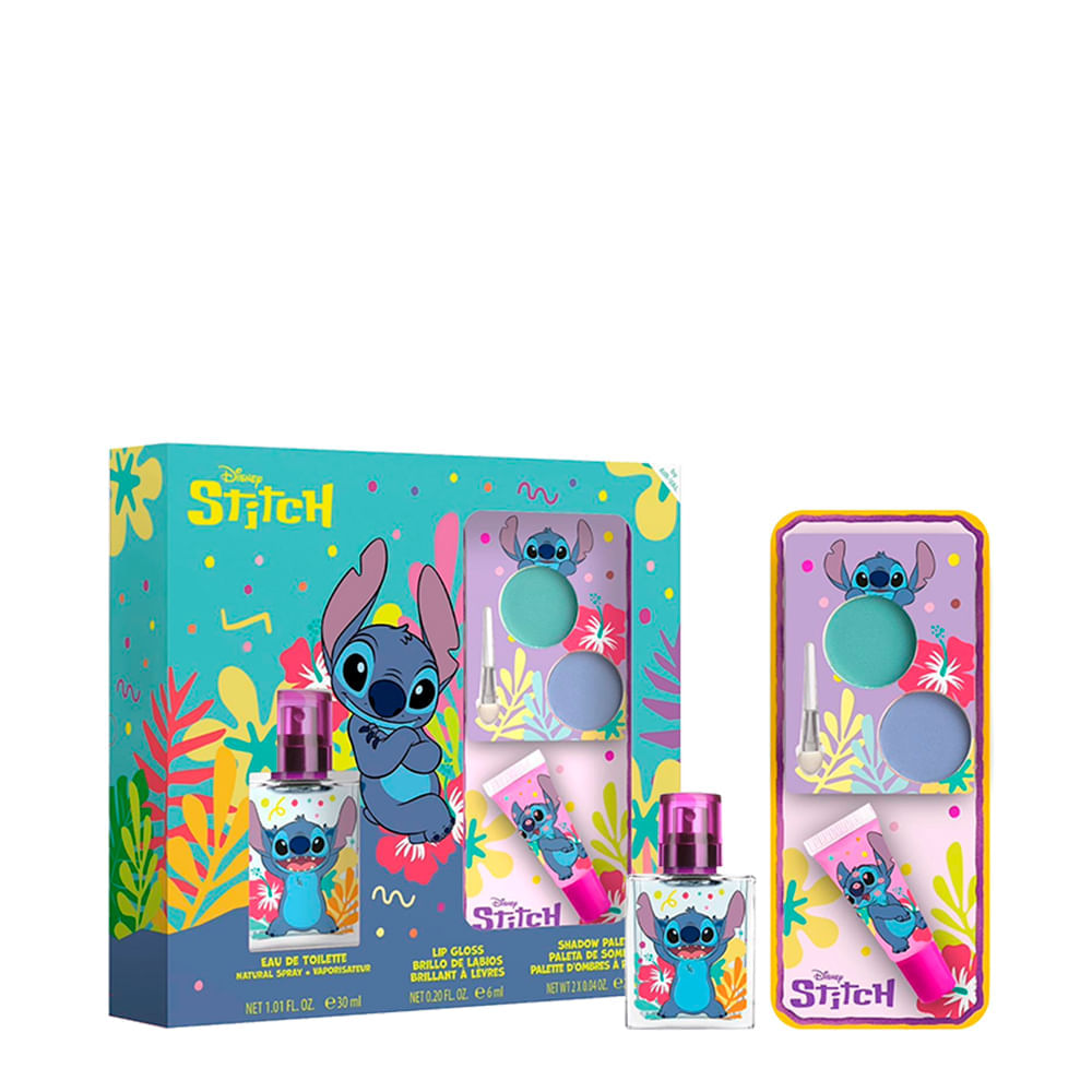 Kit Stitch Perfume Infantil Eau De Parfum 30ml + Lip Gloss 6ml + Paleta De Sombras Disney