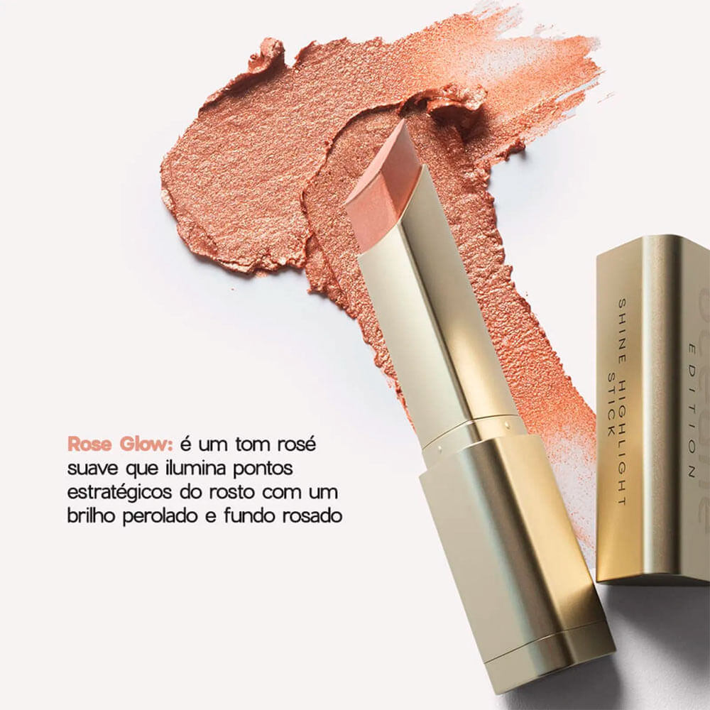 Iluminador em Bastão Shine Highlight Stick Océane Edition 8g Cor Rose Glow