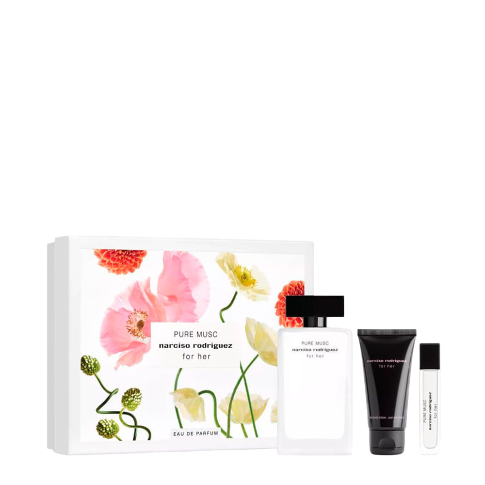 Kit Narciso Rodriguez Pure Musc Perfume Feminino Eau De Parfum 100ml + 10ml + Body Lotion 50ml