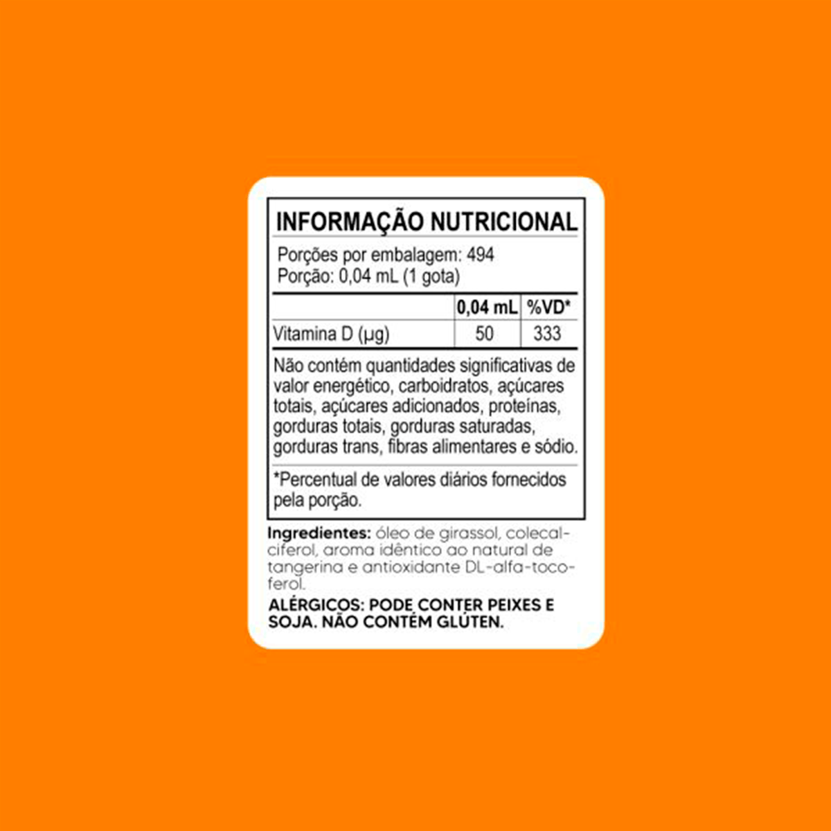Vitamina Em Gotas Vitta D3 2000UI Tiaraju Sabor Tangerina 20ml