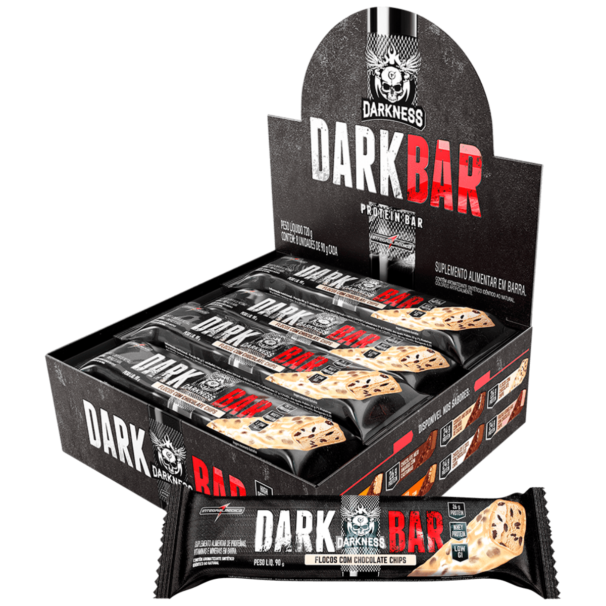 Barra de Proteína Dark Bar Flocos Com Chocolate Chips Darkness unidade