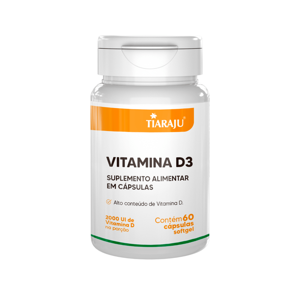 Vitamina D3 Softgel Tiaraju 2000ui 60 Cápsulas
