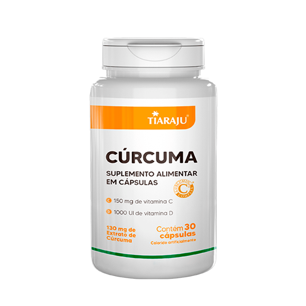 Cúrcuma Suplemento com Vitamina C e D Tiaraju 30 Cápsulas