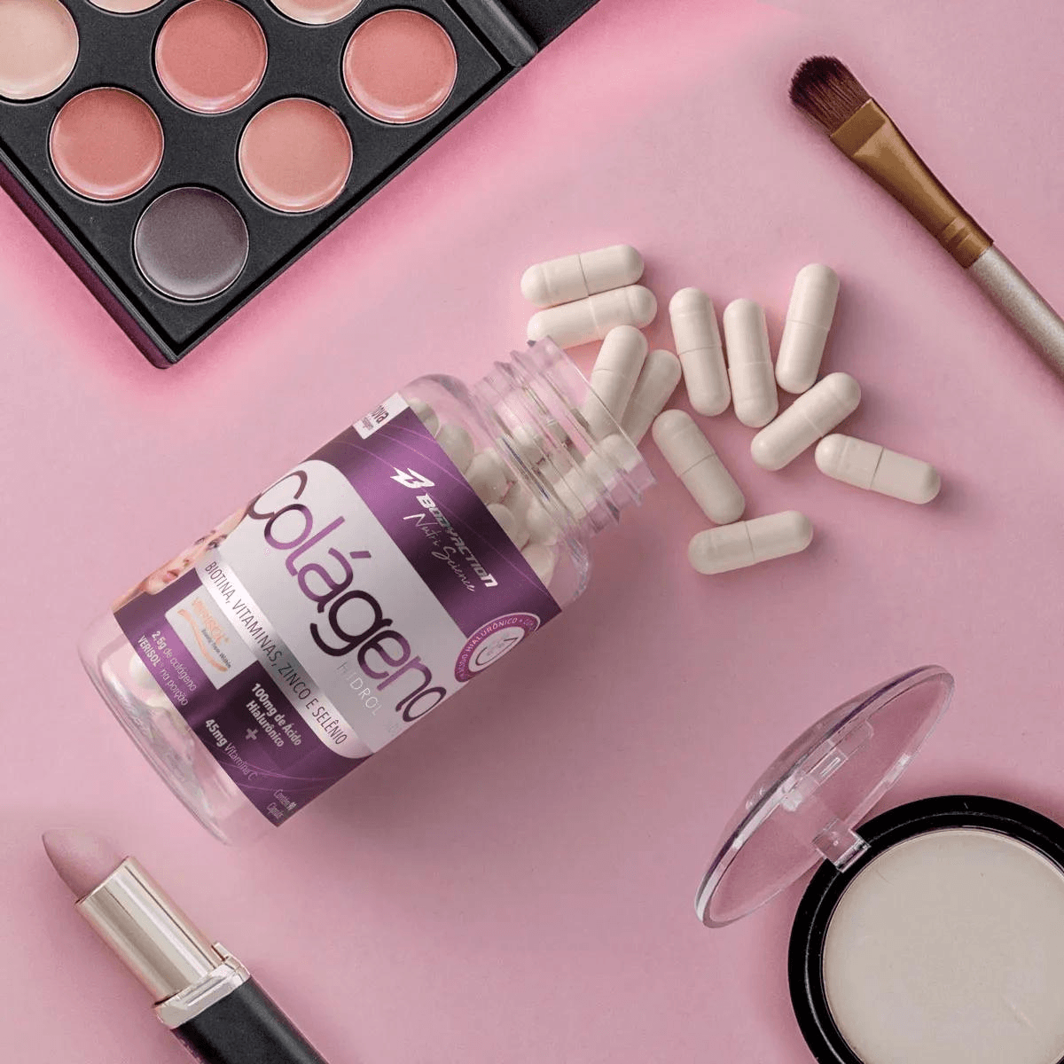 Suplemento Colágeno Verisol Com Ácido Hialurônico Bodyaction 90 Cápsulas