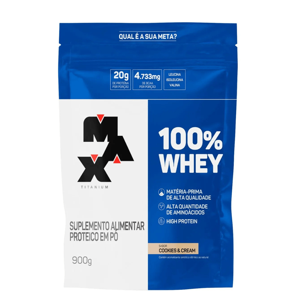 Refil 100% Whey Max Titanium Cookies 900g