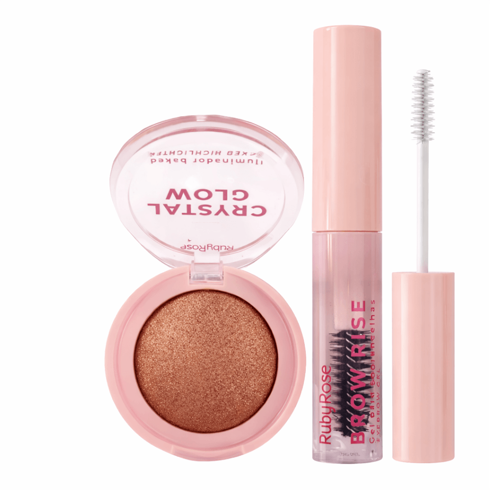 Kit Brow Rise Sobrancelha+iluminador Radiant Pearl Ruby Rose