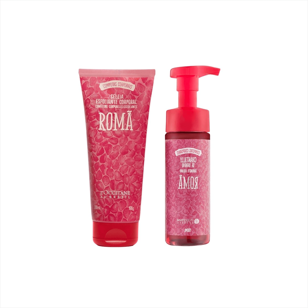 Kit Romã L'occitane Chantilly De Banho + Geleia De Banho Esfoliante