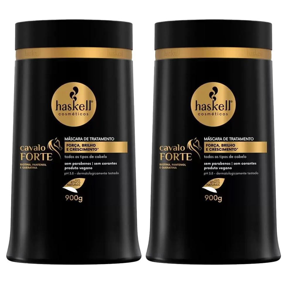 Kit 2 Máscara Capilar De Tratamento Haskell Cavalo Forte 900g
