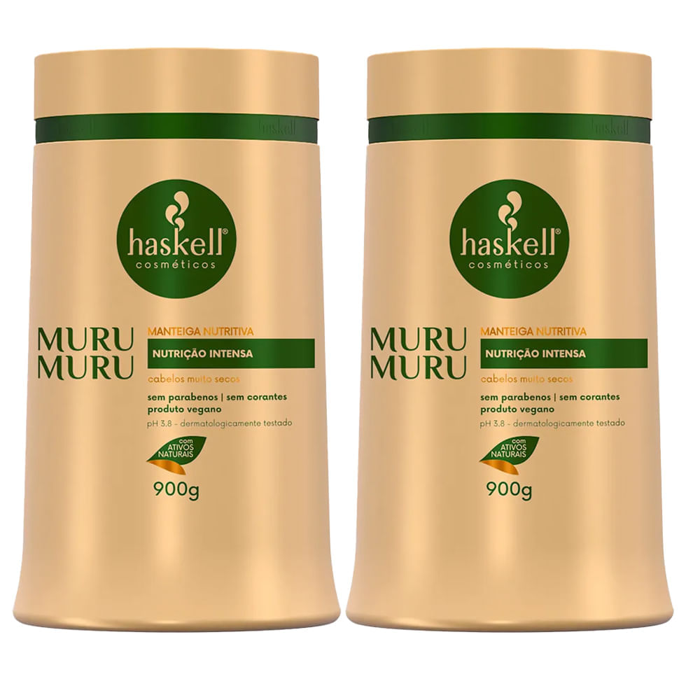 Kit 2 Máscara Capilar De Tratamento Haskell Manteiga De Murumuru 900g