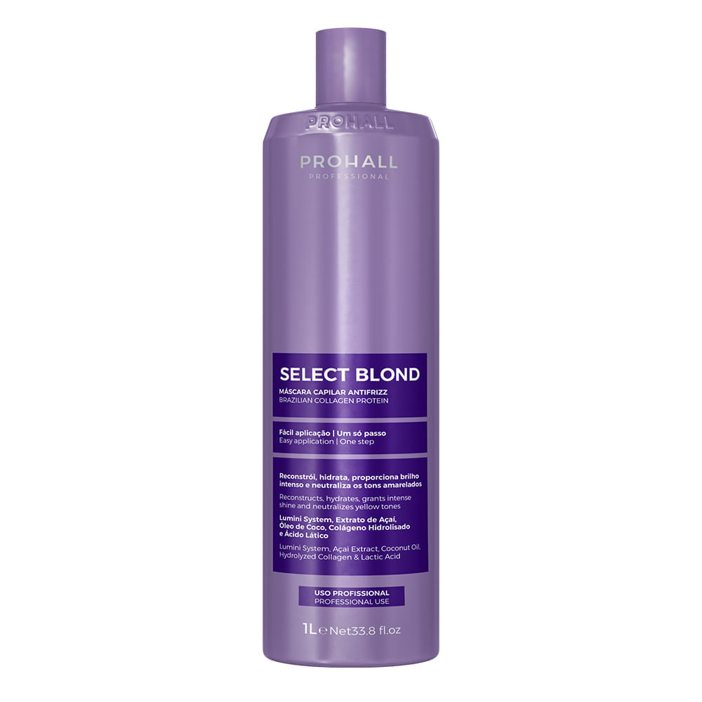 Máscara Capilar Prohall Antifrizz Select Blond 1l