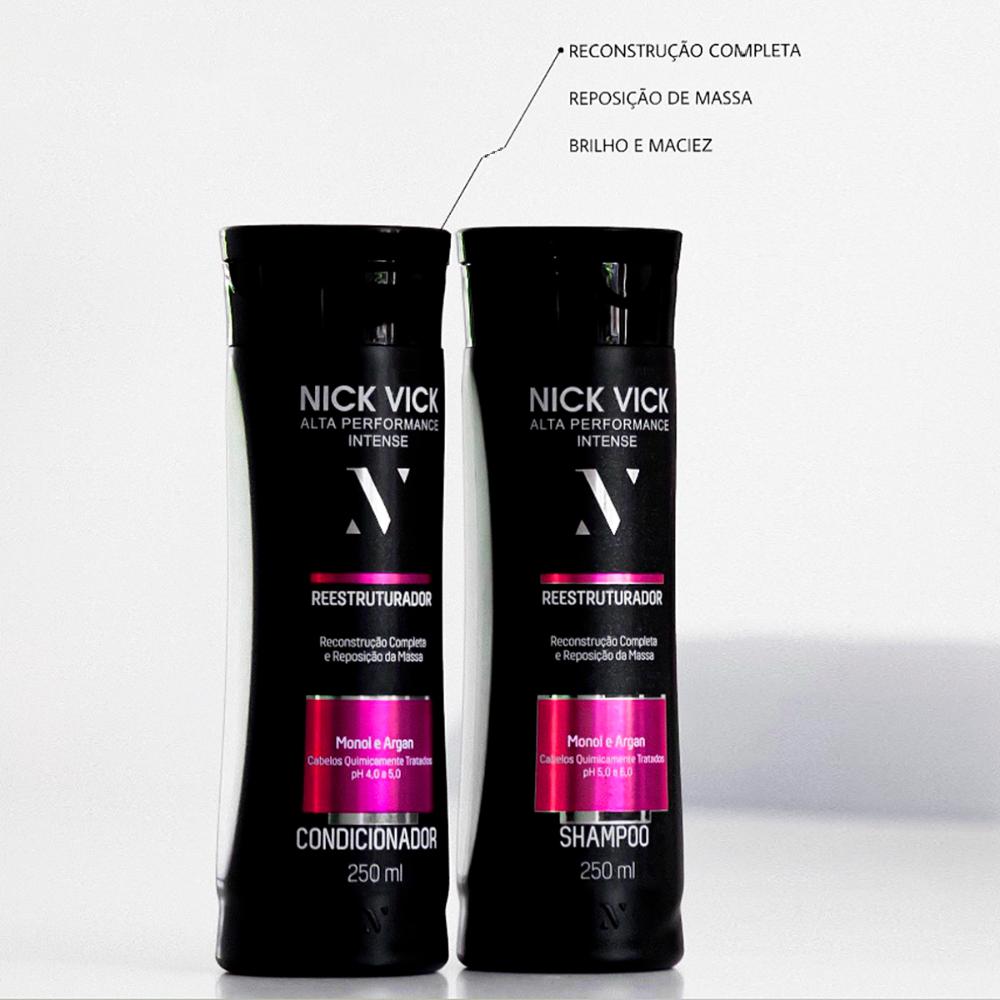Kit Nick Vick Reestruturador Shampoo 250ml + Condicionador 250ml + Spray 150ml