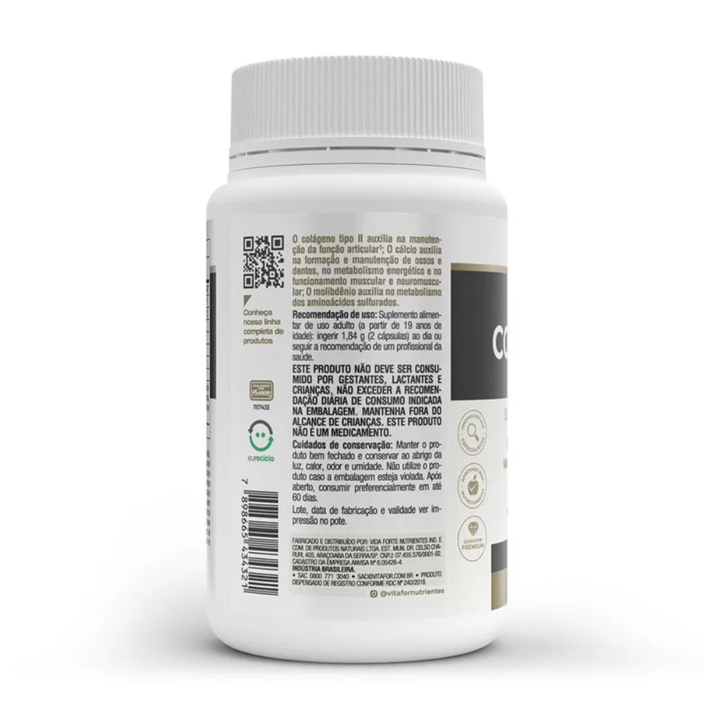 Colágeno Colagentek Tipo II Vitafor 60 Cápsulas