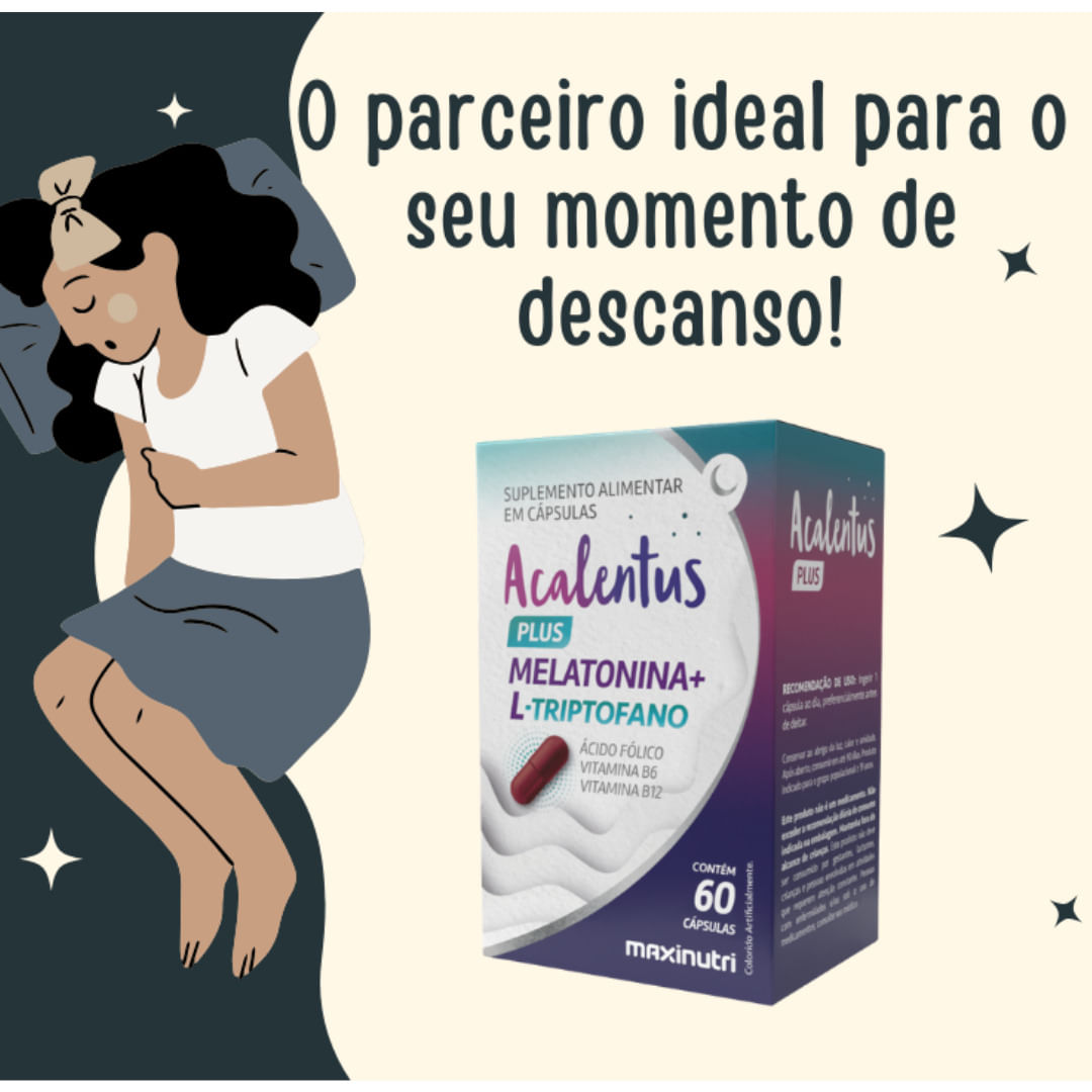 Acalentus Plus Melatonina + L-Triptofano Maxinutri 60 Cápsulas