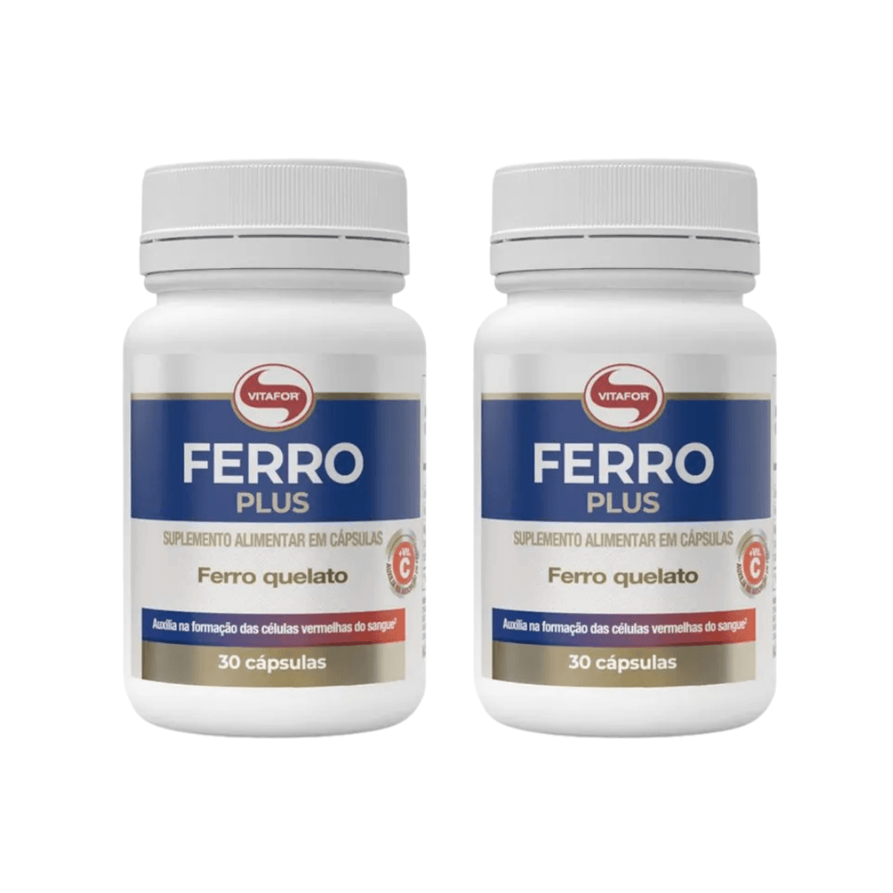 Kit 2 Ferro Plus Vitafor 30 Cápsulas