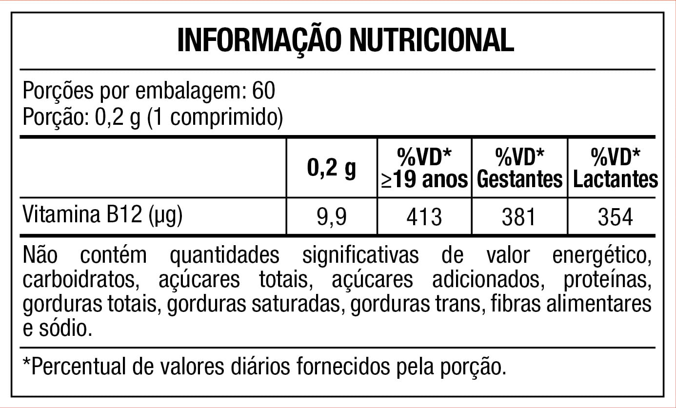 Vitamina B12 Maxinutri 60 Comprimidos Mastigáveis