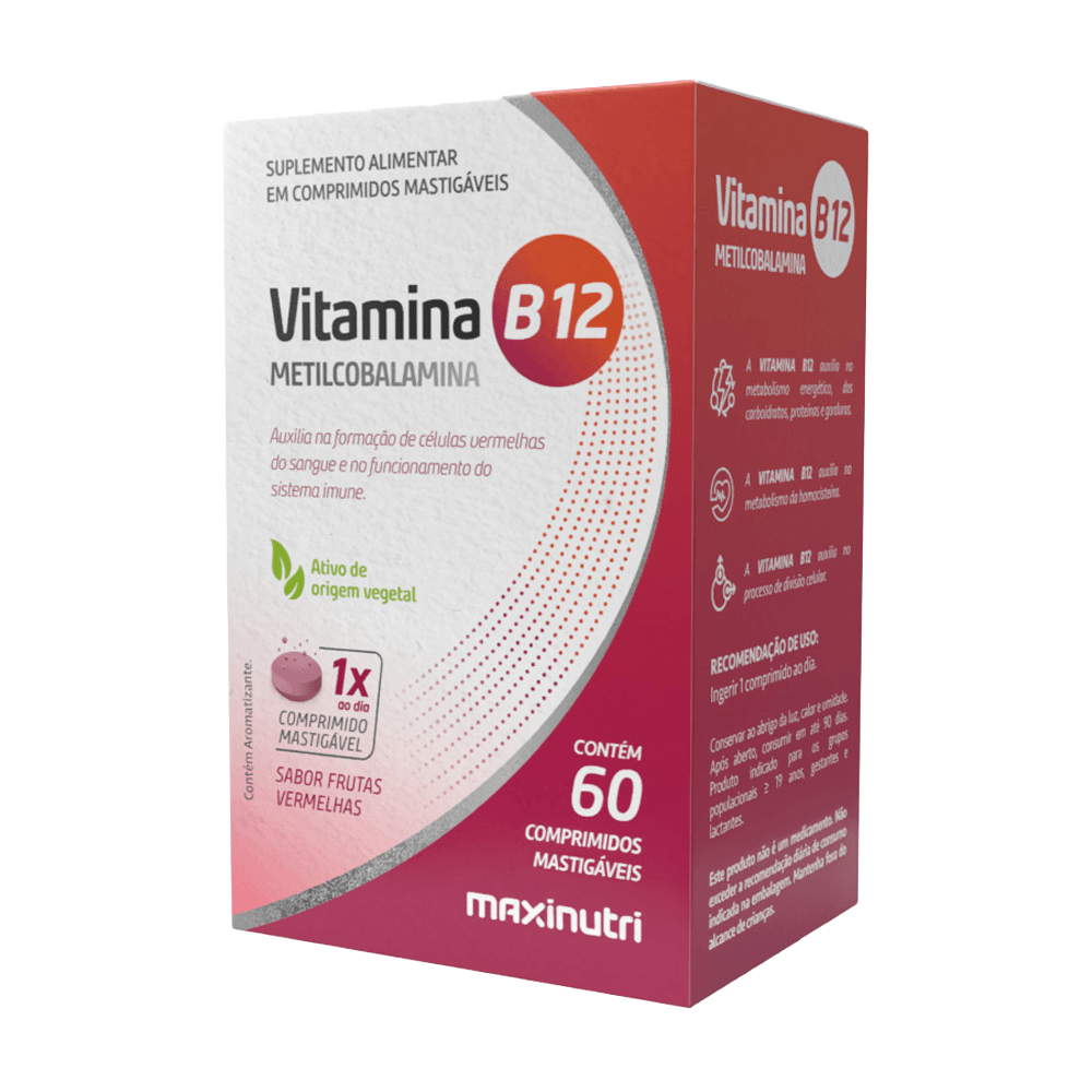 Vitamina B12 Maxinutri 60 Comprimidos Mastigáveis