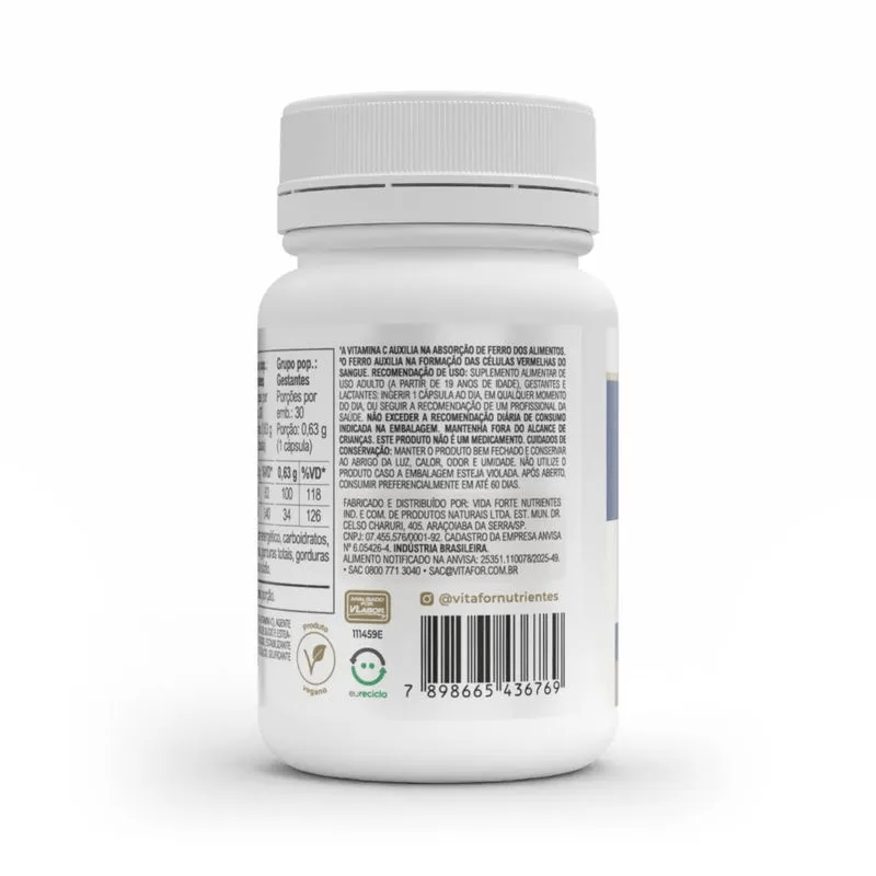 Ferro Plus Vitafor 30 Cápsulas