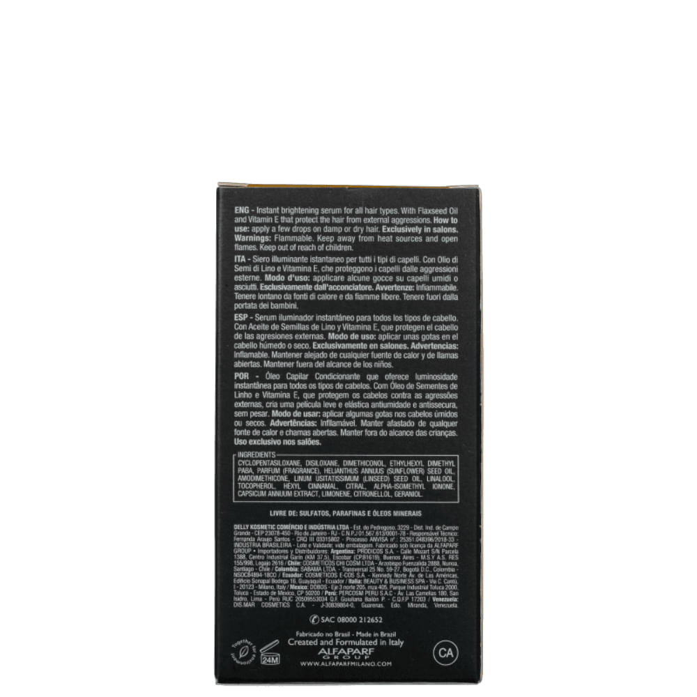Óleo Capilar Alfaparf Milano Sublime Semi Di Lino Cristalli Liquidi 30ml