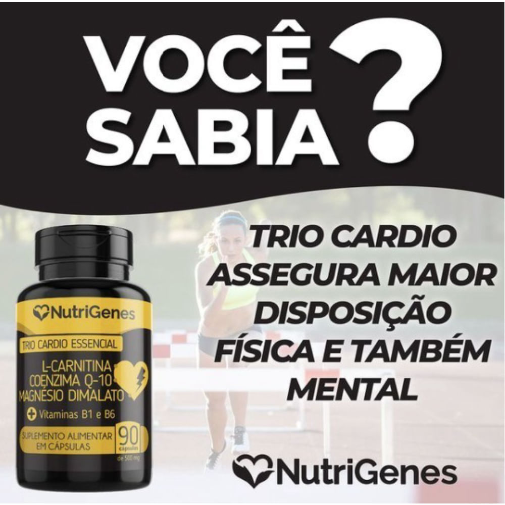 Trio Cardio  Magnésio + COQ10 L + Carnitina Nutrigenes 90 Cápsulas