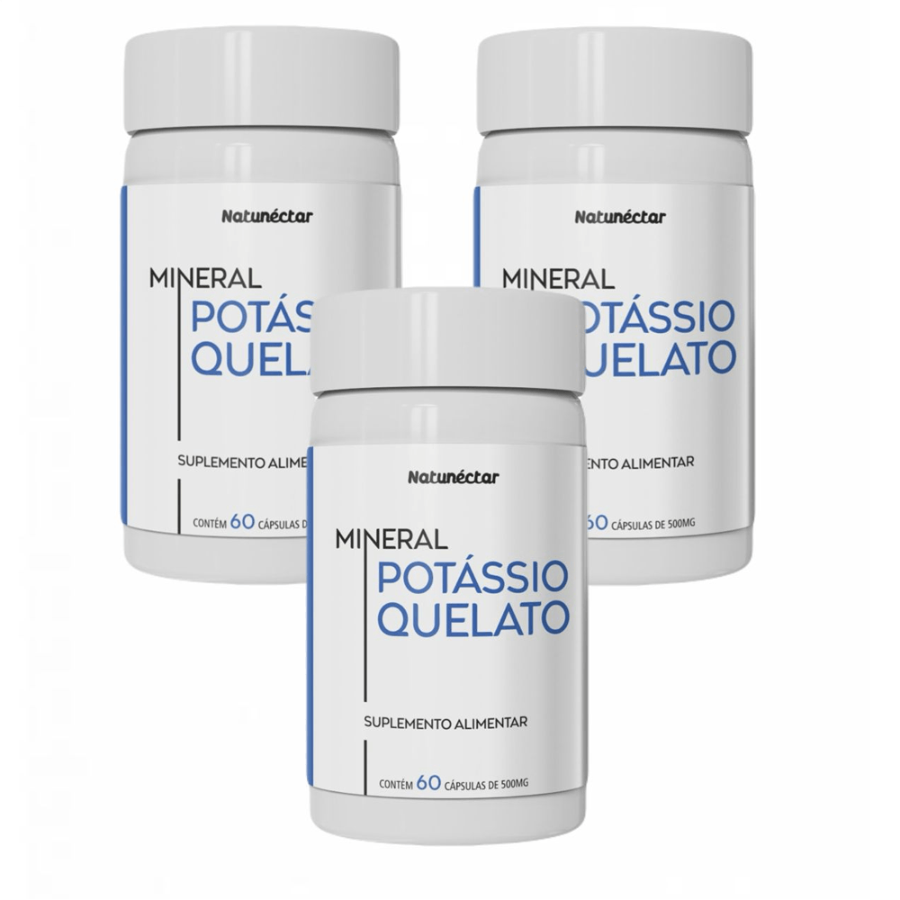 Kit Potássio Quelato Natunéctar 60 Cápsulas 3 Unidades