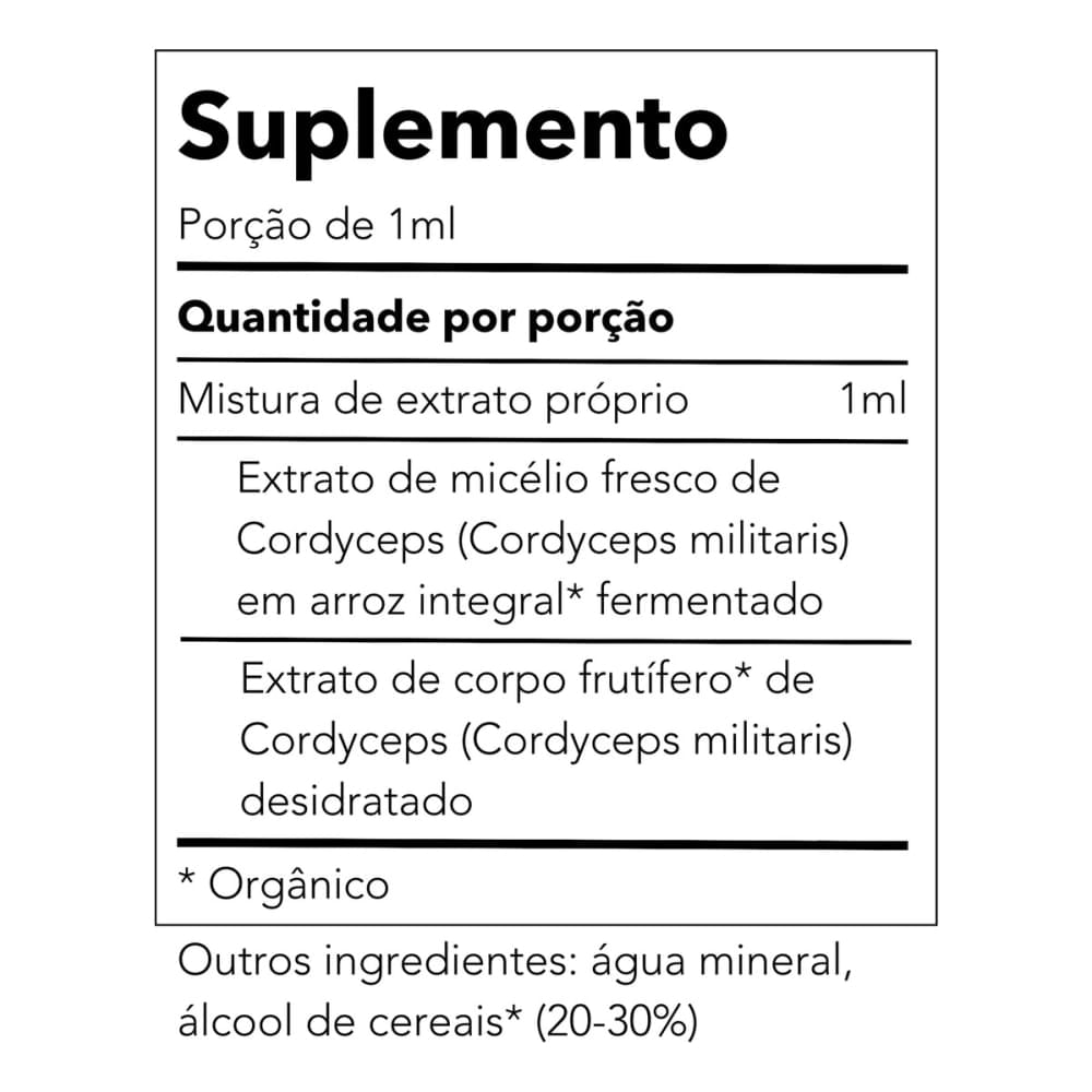 Extrato de Cordyceps Militaris Fungilovers 30ml