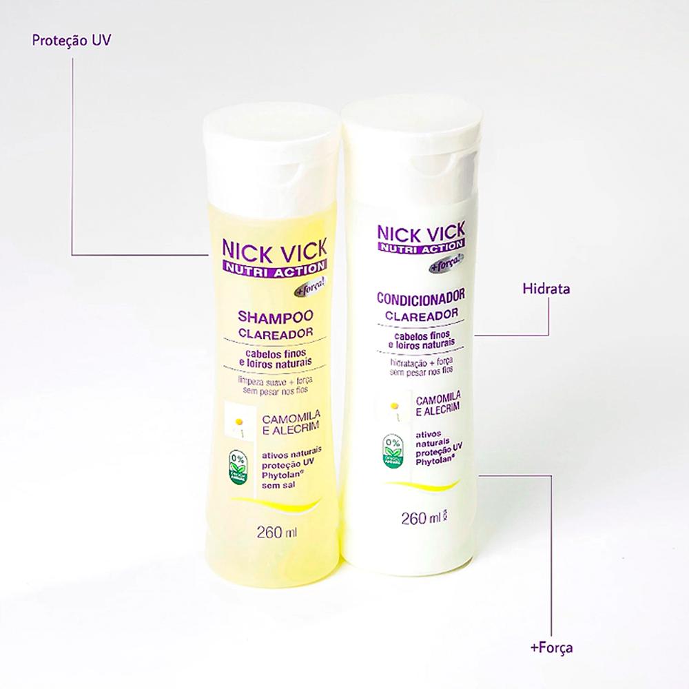 Kit Clareador Nick Vick Nutri Shampoo 260ml + Condicionador 260ml